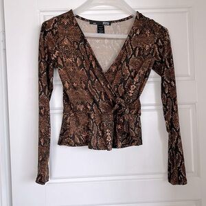 Rebel Sugar NWOT - long sleeve snake print top